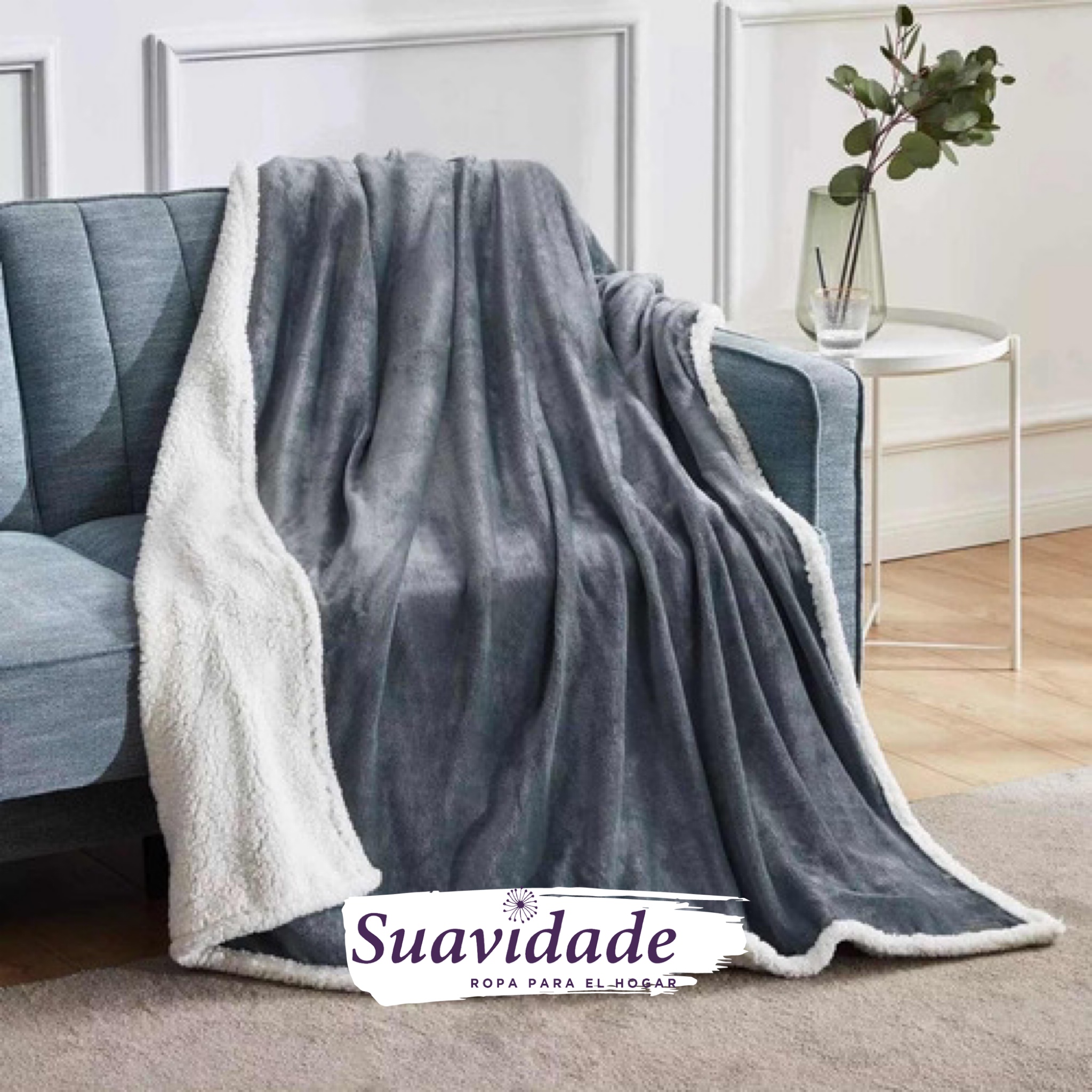 Cobija Ovejera 180x200 Gris Plata