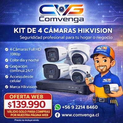 KIT 4 CAMARAS HIKVISON
