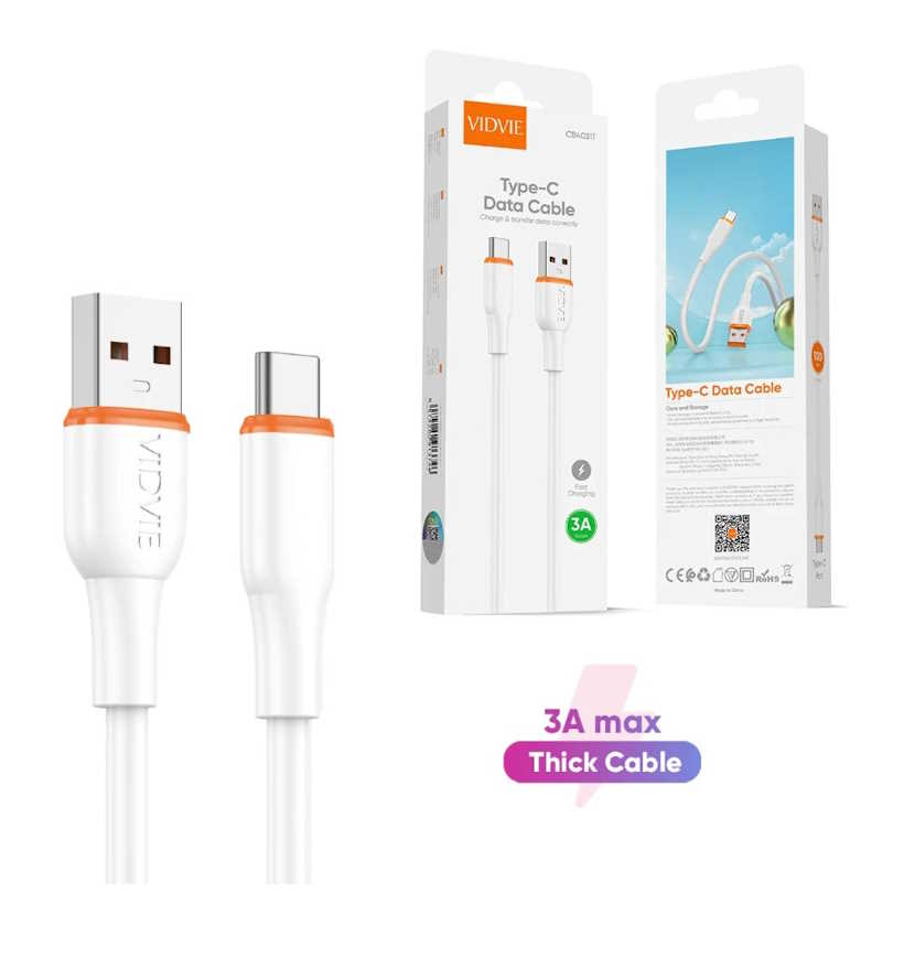 CABLE CELULAR TIPO C USB A C VIDVIE CB4031T