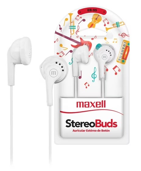 Audifonos Maxell Sin Goma Blanco 