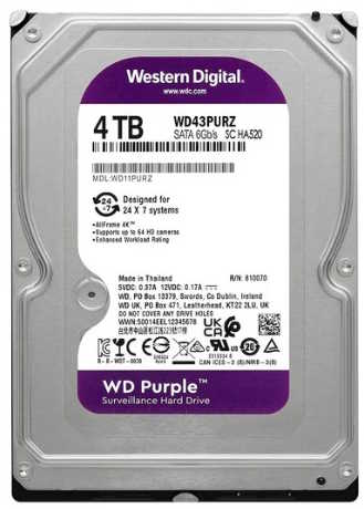 DISCO DURO 4TB WESTERN DIGITAL PURPLE WD43PURZ