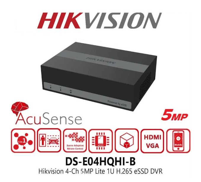 EDVR 4CH HIKVISION 4MP LITE 480GB DS-E04HQHI-B