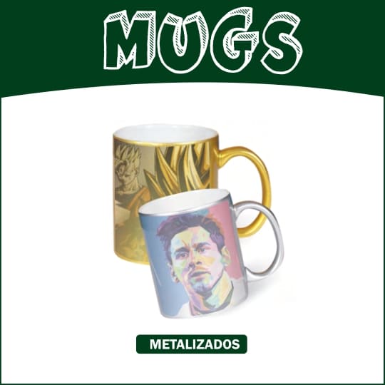 MUGS METALIZADOS DORADO/PLATEADO