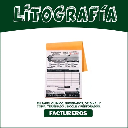 LITOGRAFIA FACTUREROS MEDIA CARTA