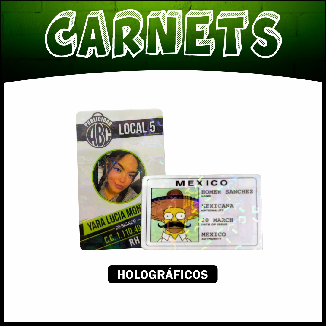 CARNET EN PVC  CON HOLOGRAMA