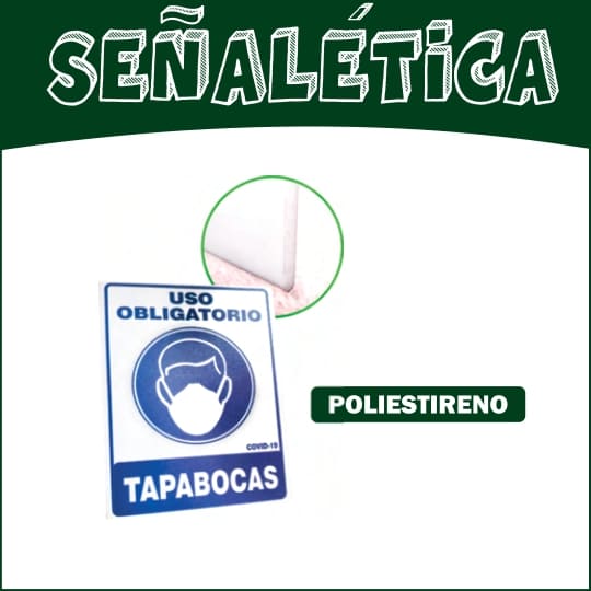 SEÑALIZACION POLISTIRENO TAMAÑO CARTA