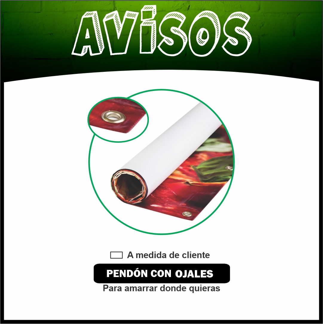 AVISO LONA CON OJALES
