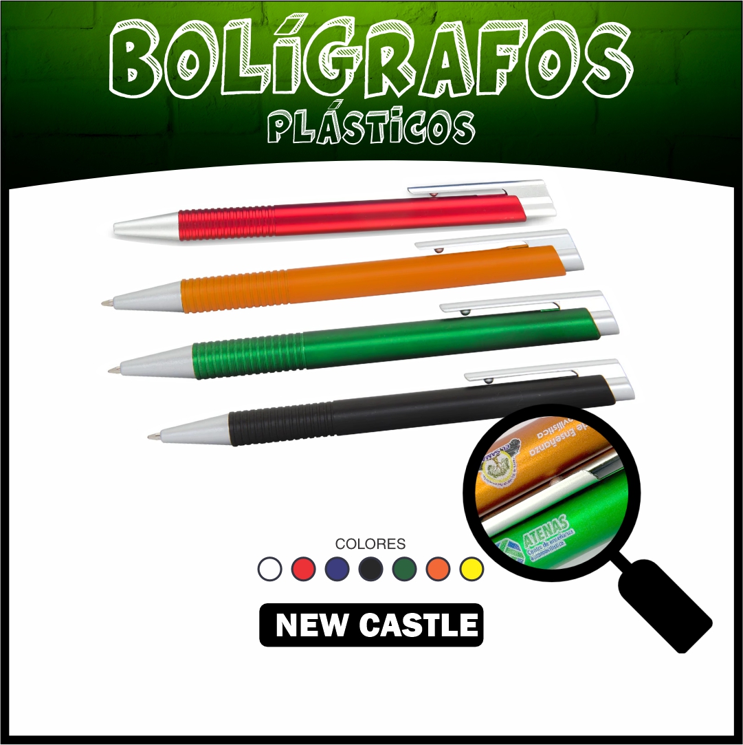 BOLIGRAFOS ESFEROS  PLASTICOS REFERENCIA NEW CASTLE
