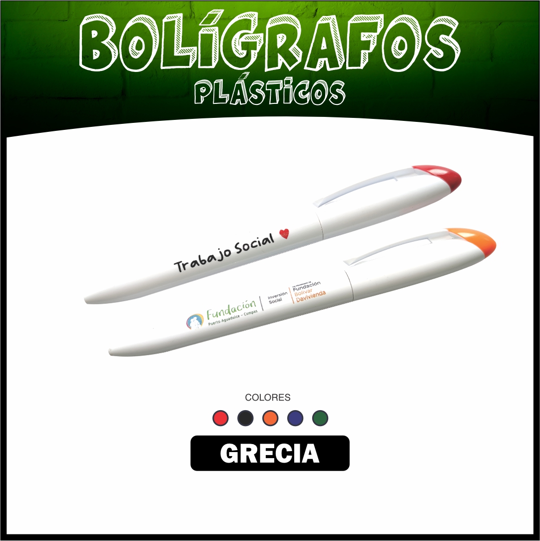 BOLÍGRAFOS ESFEROS PLÁSTICOS REFERENCIA GRECIA