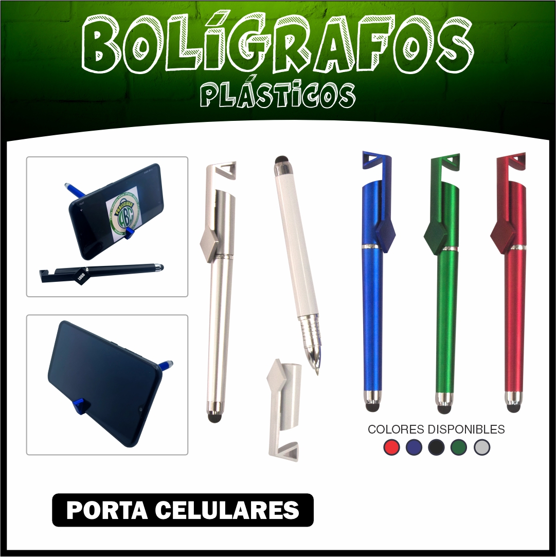 BOLÍGRAFOS ESFEROS PLÁSTICOS REFERENCIA PORTA CELULARES