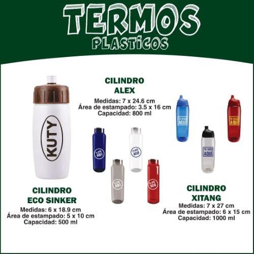 TERMOS PLÁSTICOS ECO SINKER/ALEX/XITANG