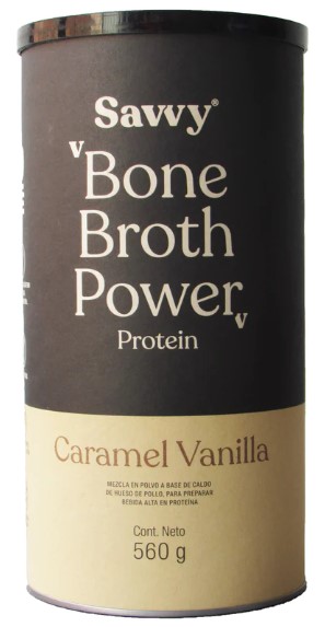 Bone Broth Power Vainilla 560gr Savvy - Enervida