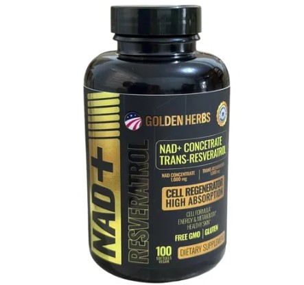 Resveratrol 100 softgels NAD 1000mg Golden Herbs (X) - Distridnaturals