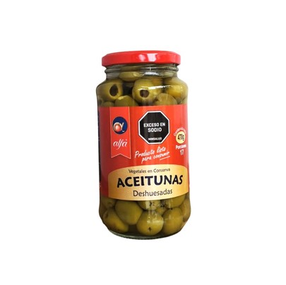 Aceitunas Deshuesadas frasco 470gr Alfa