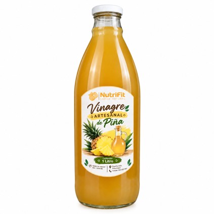 Vinagre Artesanal de Piña 1 litro envase de vidrio