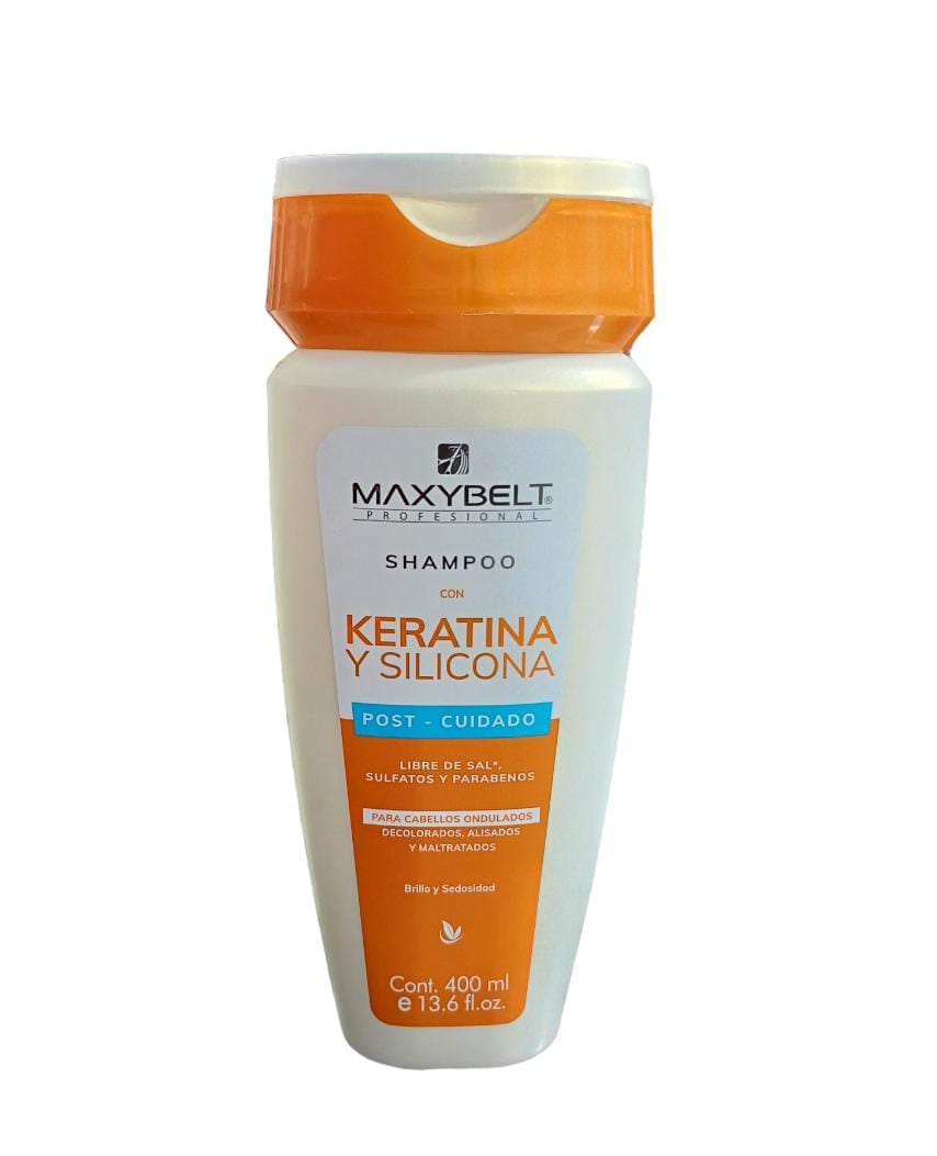SHAMPOO KERATINA Y SILICONA MAXYBELT 400ML