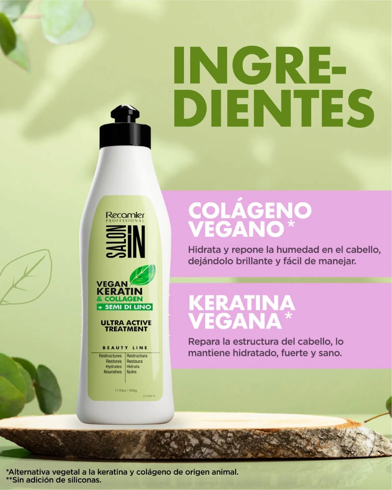 TRATAMIENTO VEGAN KERATIN RECAMIER 500ML