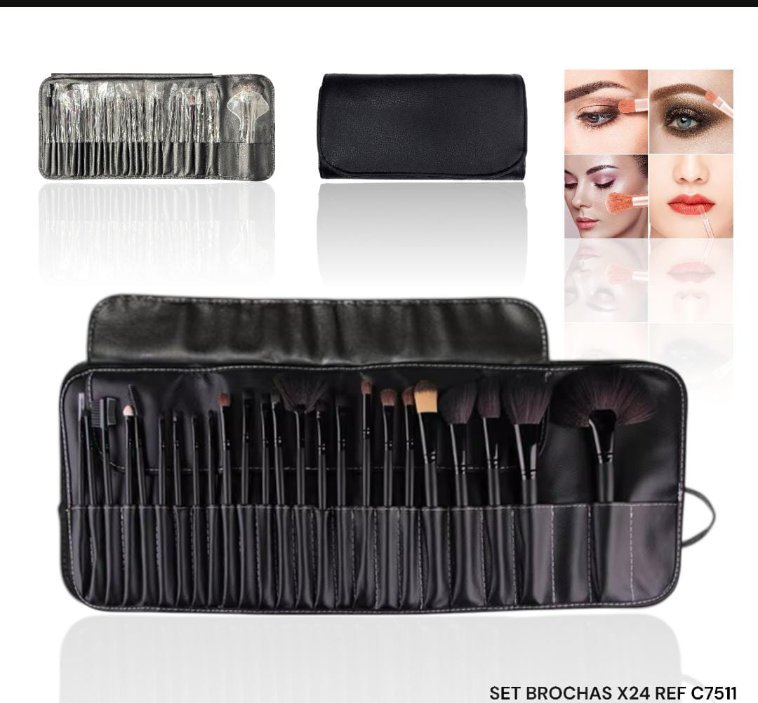 ESTUCHE DE BROCHAS PARA MAQUILLAJE X24 7511