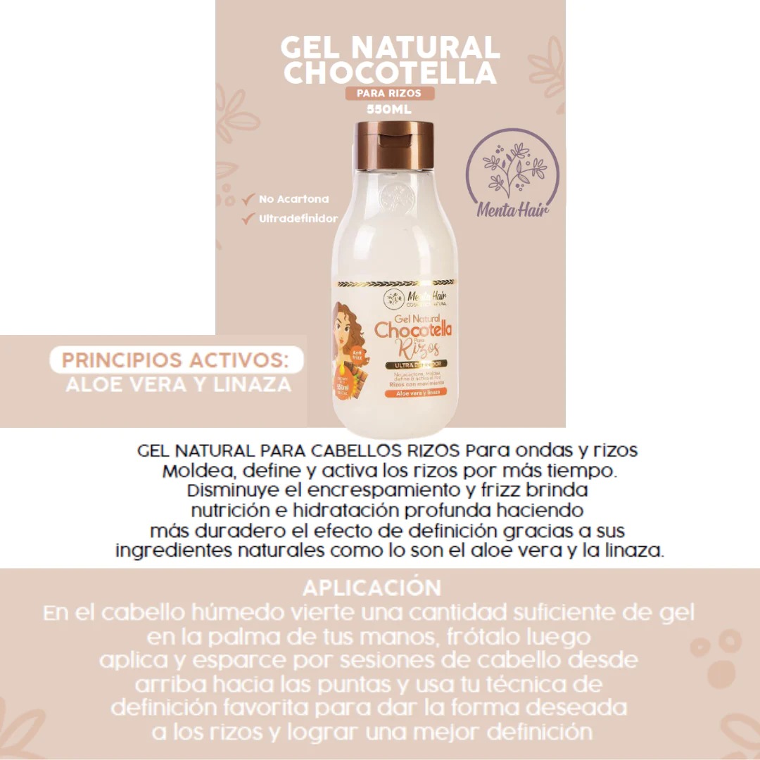 GEL RIZOS CHOCOTELLA X550ML MENTA HAIR