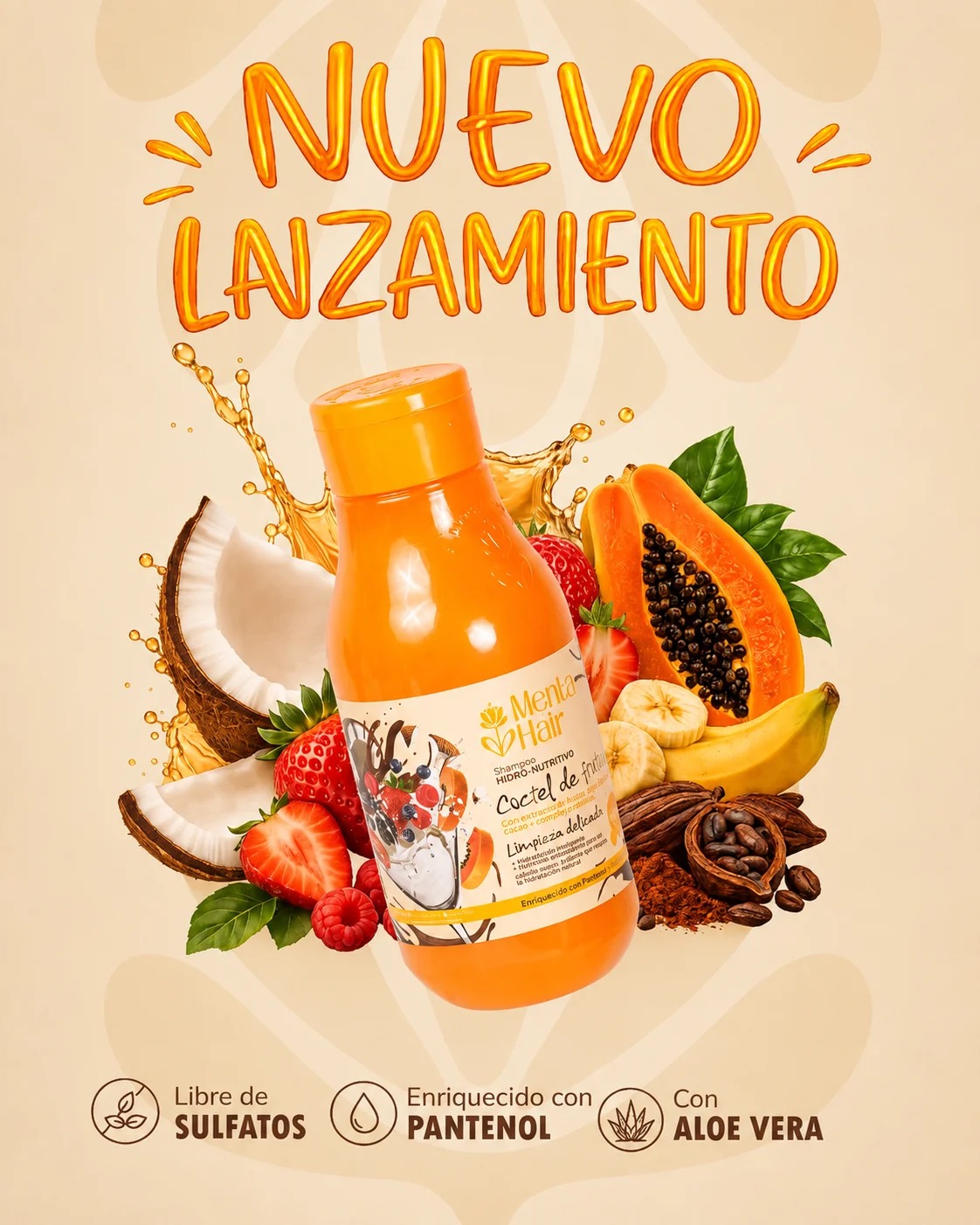 SHAMPOO COCTEL DE FRUTAS MENTA HAIR 550ML