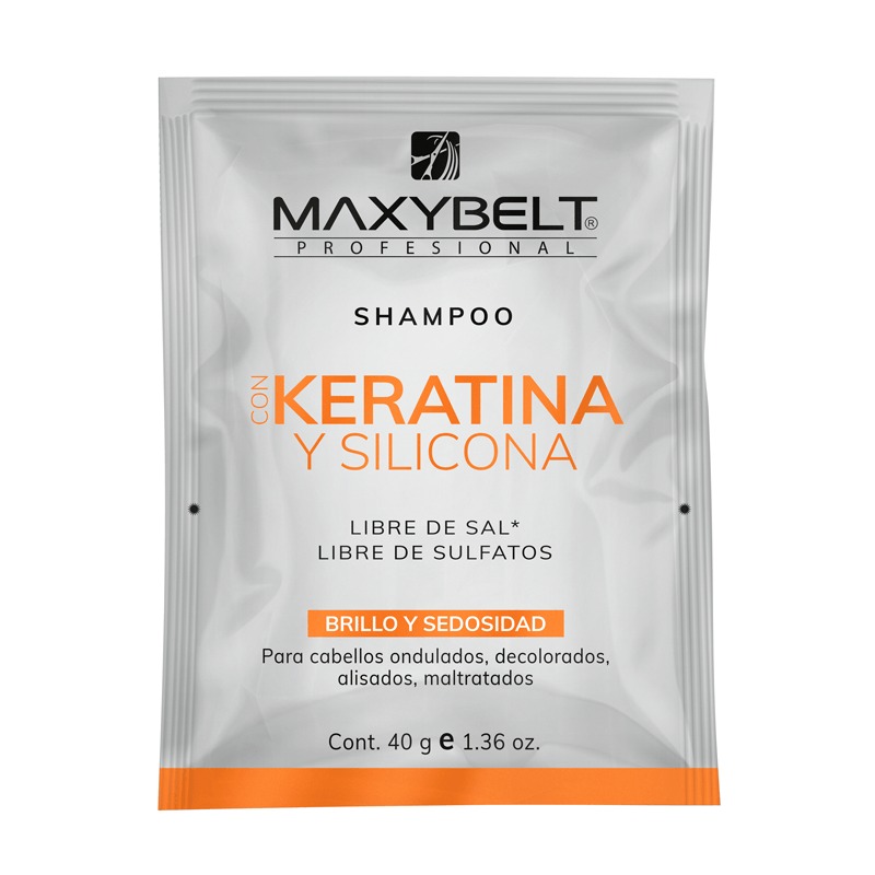 SHAMPOO KERATINA Y SILICONA MAXYBELT 40GRS