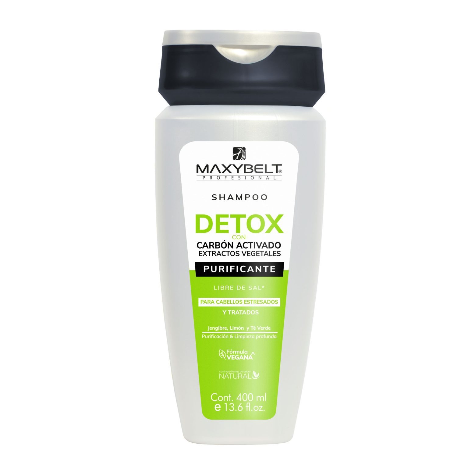 SHAMPOO DETOX CARBON ACTIVADO MAXYBELT 400ML