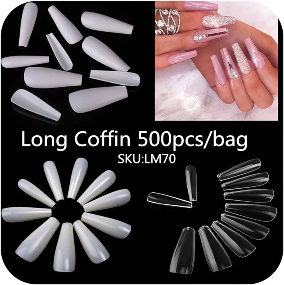 UÑAS ULTRA LARGA STILETO X20 BLANCA