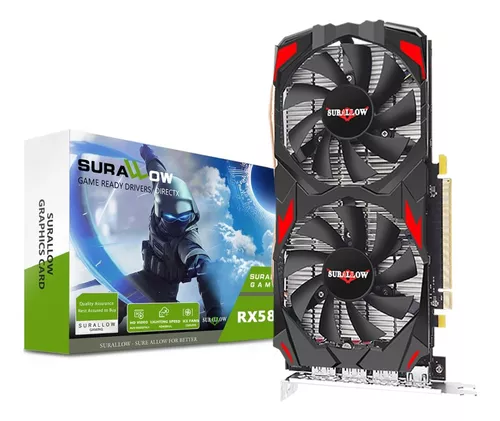 Tarjeta Gráfica Rx580 8Gb gamer Amd Ddr5 Gpu Gaming surallow