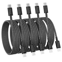 Cable USB C a USB C de nailon de 60 W (3A) negro