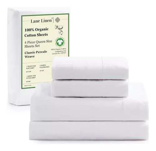 Juego De Sábanas De 4 Piezas 100% Algodón Orgánico Lane Line