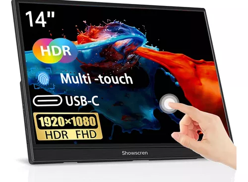 Monitor Portátil Táctil 14 Pulgadas Hdr Ips Fhd Showscren