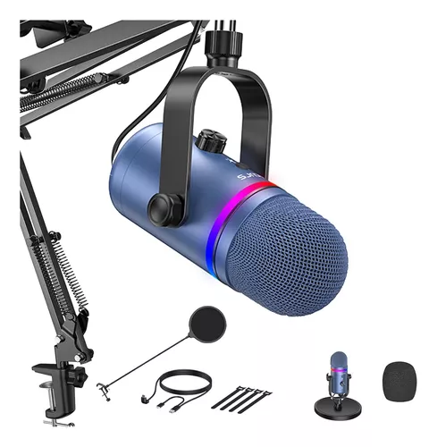 Micrófono Condensador Rgb Para Videojuegos Usb Tecurs Mr03