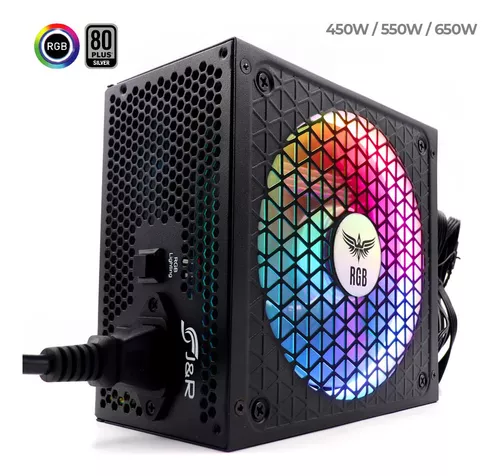 Fuente De Poder Gamer Rgb 450w 80+ Silver Psu-005