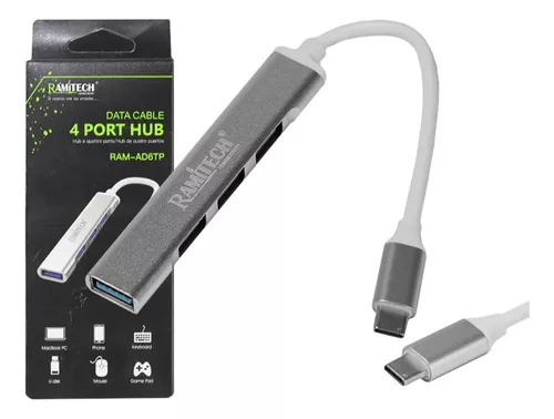 Hub de  tipo c  a 4 Puertos Usb 3.0 Ramitech