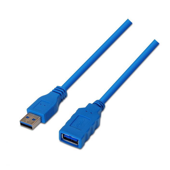 Cable Extensión de USB 3.0, Tipo A Macho a A Hembra Azul de 1.5 Metros