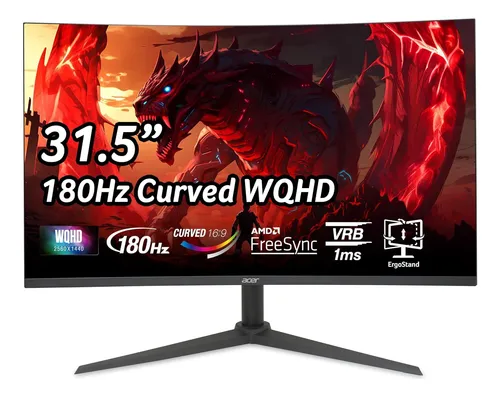 Monitor curvo de 31.5 pulgadas WQHD 2560 x 1440 180Hz Acer