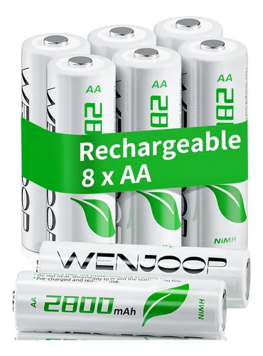Paquete De 8pilas Aa Recargables Capacidad 2800mah Wenjoop