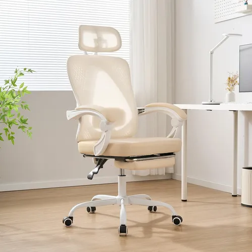 Silla De Oficina Ergonómica Con Reposapiés Retráctil 330 Lb