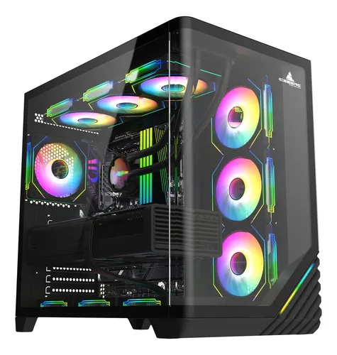 Gabinete Gamer Iceberg Crystal Wave L 7 Ventiladores Argb