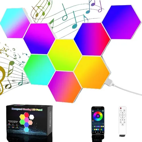 Niucoo Luces Hexagonales Rgb Para Pared, Paquete X8