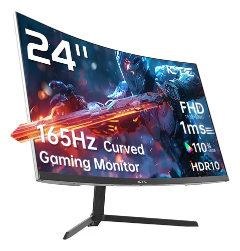 Monitor Curvo Para Juegos De 24 Pulgadas 165 Hz Ktc Fhd Negro