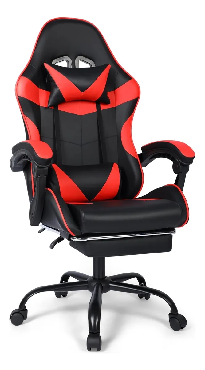 Silla Gamer Ergonómica Con Reposapiés Y Soporte Lumbar Fab&d