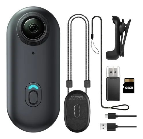 Mini Cámara Corporal Fhd 1080p De 64 Gb De Acción Portátil Negro