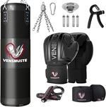 Juego de saco de boxeo pesado Oxford de 4 pies Vensmuste Negro