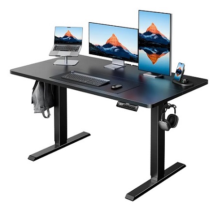 Escritorio Eléctrico De Pie De 120x60 Cm Huanuo Negro