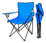 Silla Plegable Con Portavasos Camping Parque Exterior Color Azul