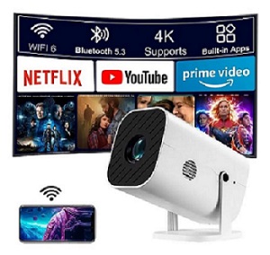 Proyector Con Wifi Y Bluetooth Kejog Con Sistema Android Blanco 110v