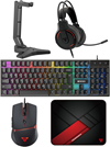 Combo gamer 5 en 1 de teclado, mouse, auriculares, soporte y alfombrilla para juegos RGB