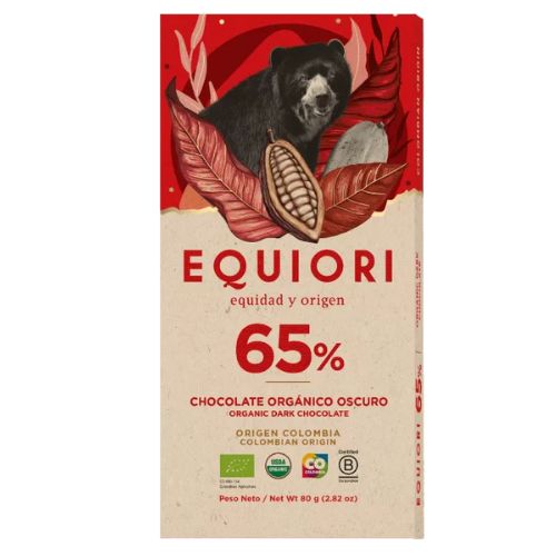CHOCOLATINA EQUIORI 65% CHOCOLATE ORGANICO OSCURO