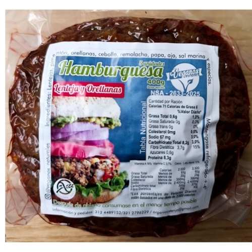 HAMBURGUESA LENTEJA Y ORELLANA X 5